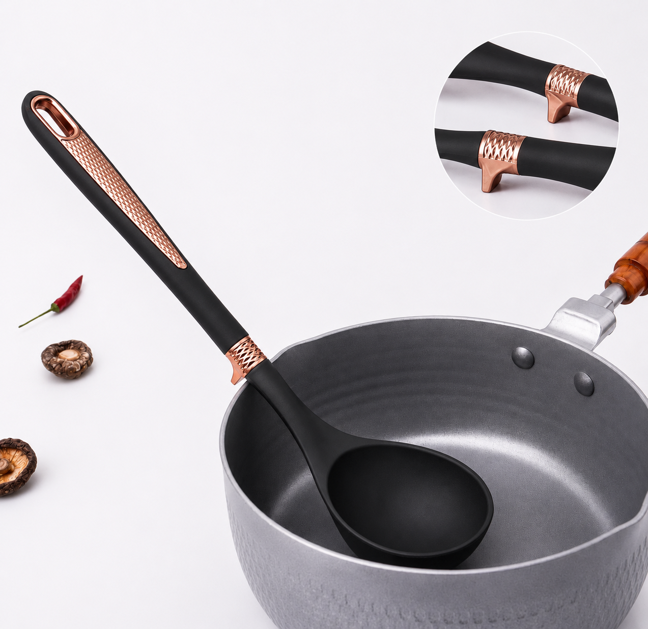 Luxury 7-piece Kitchen Utensil Set with Rose Gold Holder