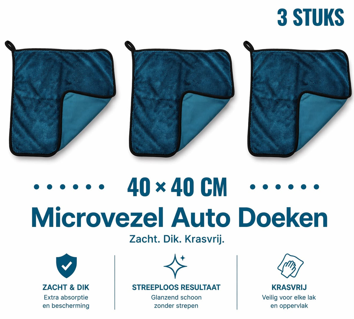 Auto Droog & Polijstdoek – Set van 3