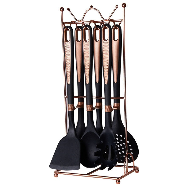 Luxe 7-delige Keukengerei Set met Rose Gold Houder