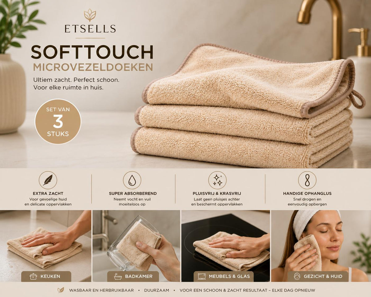 SoftTouch Microvezeldoeken Beige